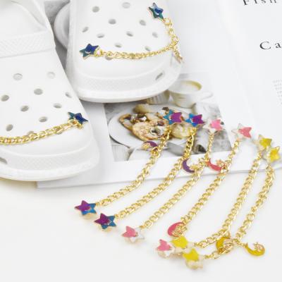 China Chains Womens DIY Designer Luxury Metal Shoe Decoration Accessories Decoration Clogs Shoes Charming Chain for sale