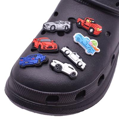 China Custom Hamper Charm Small Pickup Truck Car Bottles Croc Shoe Charms Decoration Rainbow Croc Charms Christmas Gifts For Children PVC Shoe Charms children for sale