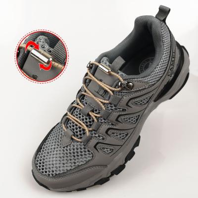 China Flat Outdoor Running Round Lace Up Shoes For Men Increasing Shoes Sports Sneakers Lazy Elastic Laces No Tie Lace for sale