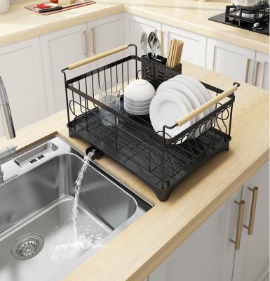 China Household Dish Storage Stainless Steel Countertops Stocked Dish Drainer Set Matching Kitchen Utensil Rack Dish Drainer Rack for sale