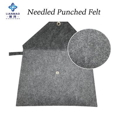 China Waterproof Supply Needled Punched Felt Diy Craft Nonwoven Polyester Tough Felt Fabric For Felt Bag Gray Color Felt Fabric for sale