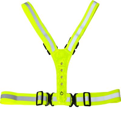 China 2021 Wholesale Water Proof Low MOQ LED Reflective LED Vest Safety Vest LED Running Vest for sale