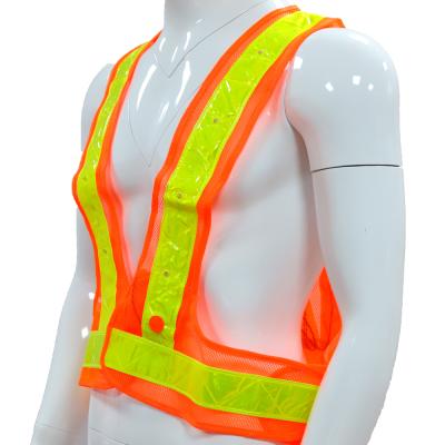 China Customized LED Road Safety Visibility Vest SNAPSHOT Kids High Led Safety Vest For Child for sale