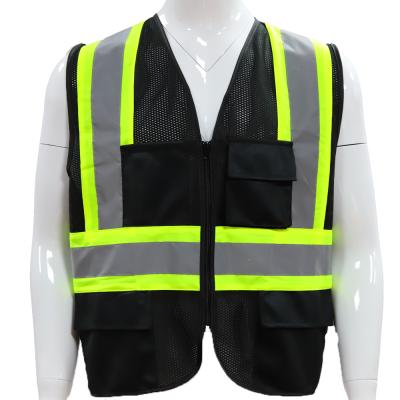 China Construction Workers OEM Available Fluorescence Reflective Vest Pavement Safety Vest Mesh Fabric Yellow Reflective Vest for sale