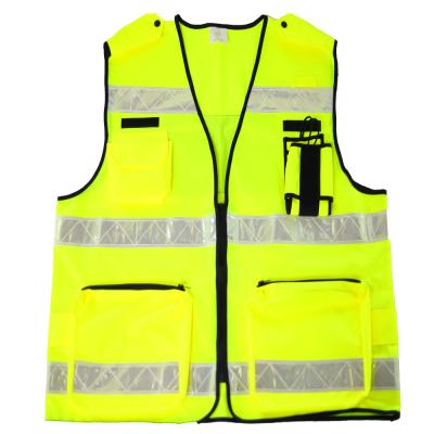 China Multi-Pockets Reflective Safty Waistcoat Engineer Water Proof PVC Tapes Zipper Closure Safety Vest Reflective Functional Vest With Logo for sale