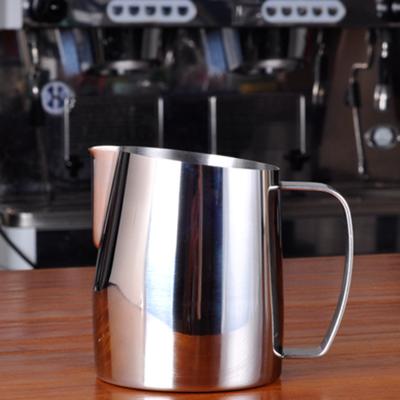 China Viable Stainless Steel Diagonal Latte Cup Thickened Tip 350ml Milk Foam Cup Milk Cylinder Fancy Milk Cup Coffee Utensils for sale