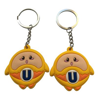 China Advertising PVC Rubber Key Chain OEM Factory Supply Soft Cute Cartoon Rubber Key Chain for sale