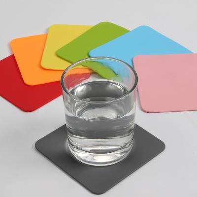 China Factory Supply Viable Flat Cup Coaster Customized Color Cup Mat Anti Slip Cup Mat for sale