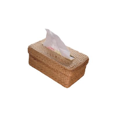 China Transitional Handmade Natural Woven Rattan Tissue Box Lid Tissue Holder From Tissue Box Factory Wholesale Price for sale