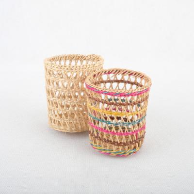 China Transitional Style Unique Rustic Rattan Boho Wicker Flower Vases For Home Decor for sale