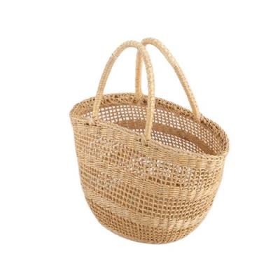 China Fashion Straw Beach Bags Crochet Weave Summer Natural Big Women Hand Make Tote Bags for sale