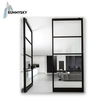 China Sound Insulation And Weatherproof New Design Right Hinged Aluminum With Glass Exterior Swing Door Security for sale