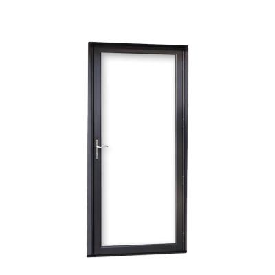 China Waterproof Commercial Aluminum Storm Tempered Glass Sound Insulation Double Swing Door for sale