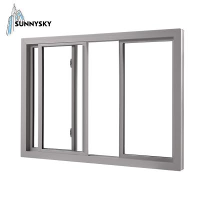 China Pseudo Folding Aluminum Commercial Glass Sliding Reception Windows for sale