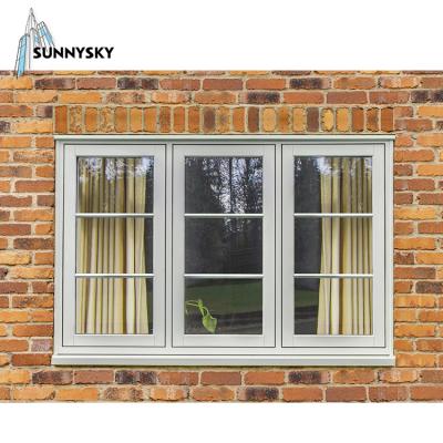 China Waterproof Aluminum White Frame Sound Insulation And Casement Glass Window With Screen For Home for sale