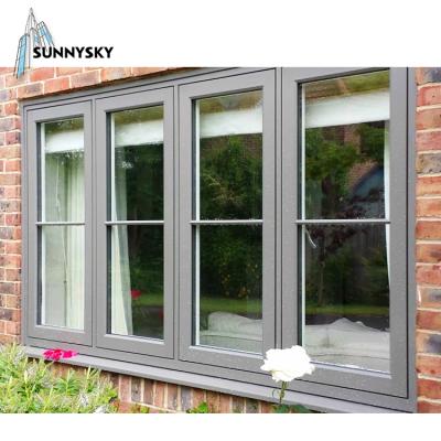 China Sound Insulation Casement And Waterproof Hot Sale Aluminum Tempered Glass French Windows for sale