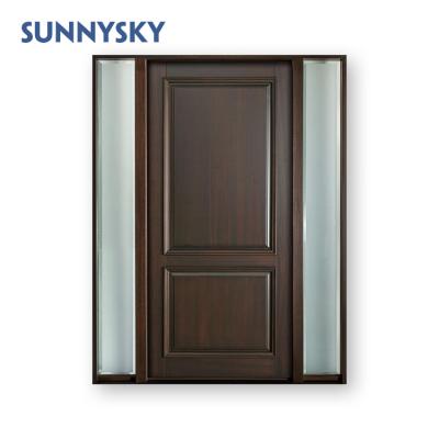 China Swing Manufacturer Swing 5 Panel Varnish Solid Wood Exterior Wood Door for sale