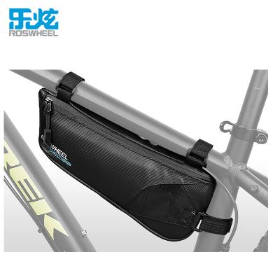 China Roswheel Waterproof Mudproof And Waterproof Design Bikepacking 134.5g 1.1L Capacity Waxed Nylon Bike Triangle Frame Bag for sale