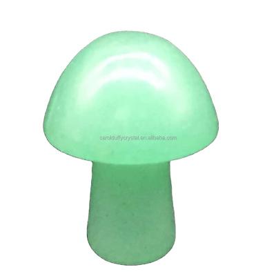 China Europe Wholesale Natura Quartz Cut Green Aventurine Crystal Mini Mushroom Healing Decorate Reiki for sale