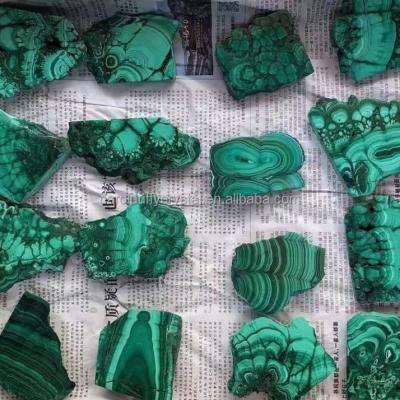 China Wholesale Natural Crystal Green Malachite Stone Slice Quartz Slab From Europe Beautiful for sale