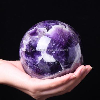 China Wholesale High Quality Natural Europe Chevron Amethyst Quartz Crystal Ball Sphere Healing Reiki Gemstone for sale