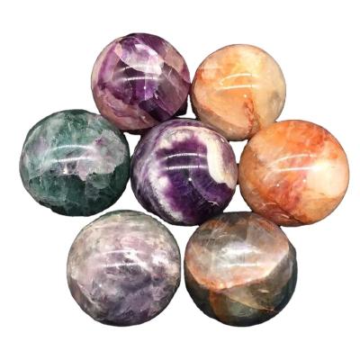 China Wholesale Natural Polished Healing Europe Fluorite Crystal Ball Crystal Sphere For Decoration for sale