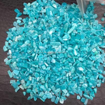 China Europe Crystal Gravel Stone Amazonite Natural Quartz Polished Chips Wholesale For Decoration for sale