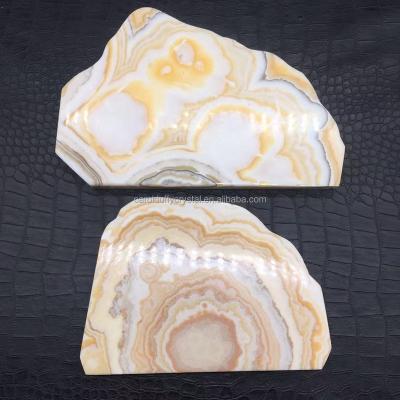 China Wholesale Natural Orange Calcite Crystal Quartz Carved Polished Slab Healing from Europe Decorate for sale