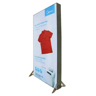 China 80 mm double face freestanding stand led fabric light box with square runway edge lighting and special shape for sale