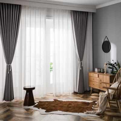 China 2022 New European luxury blackout style tweed fabric fashion curtain for sale