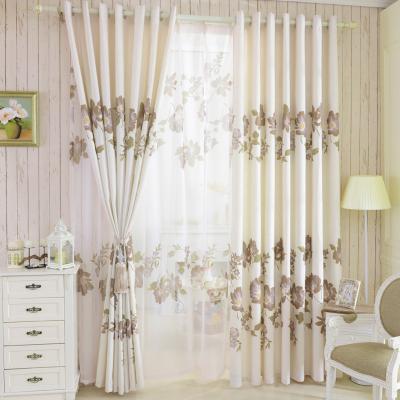 China Blackout Curtains Floral Cortinas Blackout Curtains Luxury Printed Thermal Insulated Darkening Curtains For Living Room Bedroom for sale