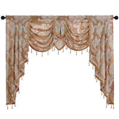 China Luxury European Valance Window Blackout Style Waterfall Valance Curtains For Living Room Rod Pocket 155*125cm for sale