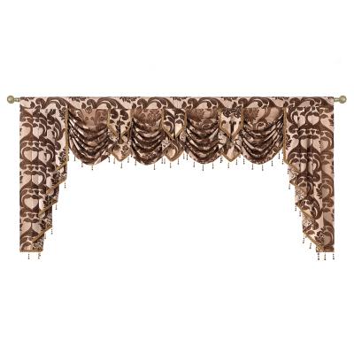 China European Blackout Design Rod Pocket Valance Curtains Wide For Living Room Bedroom Luxury Christmas Beaded Waterfall Valance 101W x 49L for sale