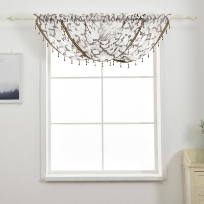 China Blackout Valance Valance For Windows Sheer Organza Waterfall Valance Elegant Beaded Curtain Valance For Kitchen Small Bathroom Windows for sale