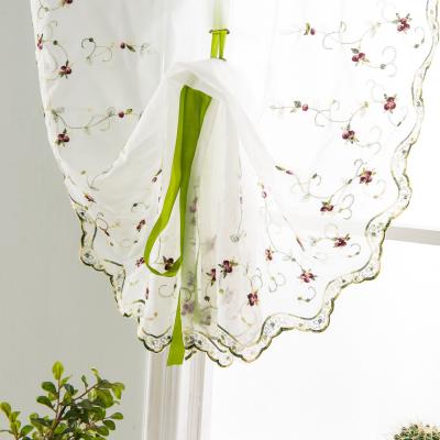 China Ready Made Floral Sheer Embroidered Curtain Window Decoration Butterfly Kitchen Roman Curtains 3d Door Curtains for sale