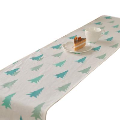 China Stripe Christmas Table Runner Christmas Trees Table Runner for Home Christmas Holiday Party Decor Dinner Table Decorations for sale