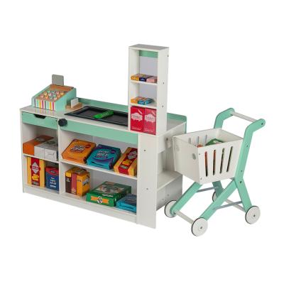 China Have The Cash Register Luxury Supermarket Stall With Trolley And Cash Register Toy For Kids Pretend Funny Game for sale