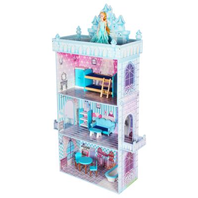 China Age 3-8 Years New Design Kids Girls Wooden Doll Room With Furniture Accessories for sale