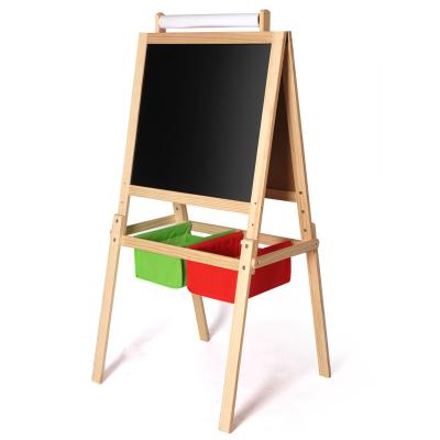 China Portable Painting Easel Side Pine Wood Kids Double Sided Children's Painting Stands Art Easel Board for sale