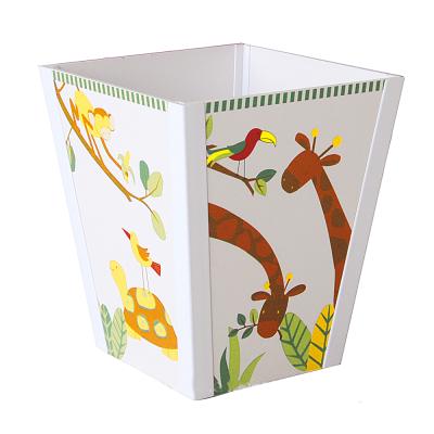 China Factory Direct Hot Selling Children's Age 3-8 Years Old Wooden Cute Storage Trash Garbage Bin for sale