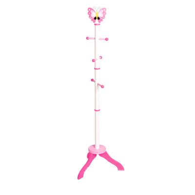 China Age 3-8 Years Old High Quality Modern Durable Home Using Cute Children Coat Rack Wooden Standing Rack for sale