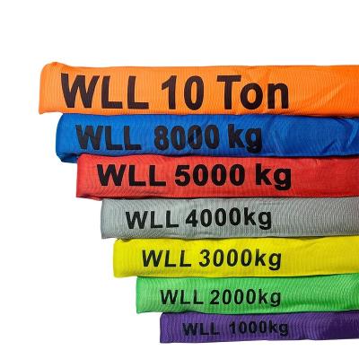 China 100% Polyester 20T Lift Sling Strap Lifting Buckle Equipment Accessory Elasticity Heavy Duty 100% Polyester Eye Saver Recovery Belt Link Straps for sale