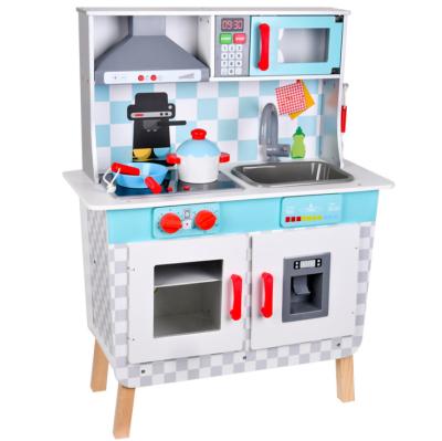 China Role playing new hot sale wooden toy shape toys light and healthy kitchen noise wooden kitchen toys and simulation light kitchen toys for sale