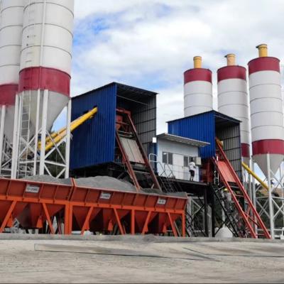 China Estação de mistura contínua de betão úmido tipo balde 25m3/H-100 M3/H Controlada por PLC à venda