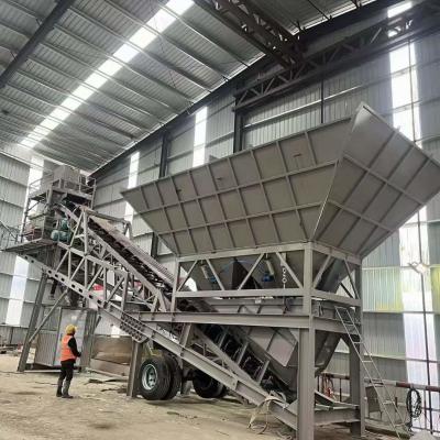 China Planta de ensamblaje de hormigón móvil portátil PLC con doble eje horizontal en venta