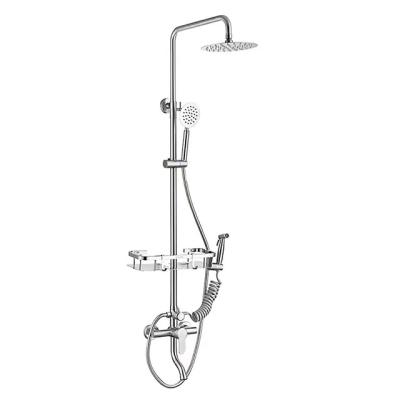 China With Sliding Bar Bath And Shower Set High Quality Bathroom SUS304 Stainless Steel Rain Shower Head And Hand Water Saving In Wall Shower System Set for sale