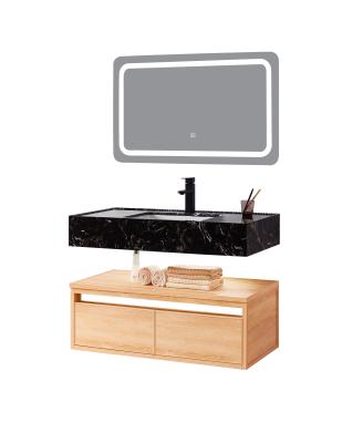 China Chaozhou Environmental Friendly High Quality Nice Bathroom Vanity Set Plastic Wall Hung Sink Carbon Fiber Led Mirror Basin Hotel Furniture Top Vanity for sale