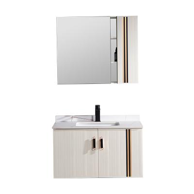 China Environmental Friendly Low Price Single White Marble Sink With Storage Mirror Bathroom Cabinet Wall Corner Cabinets Aluminum Hanging Bathroom Vanity for sale