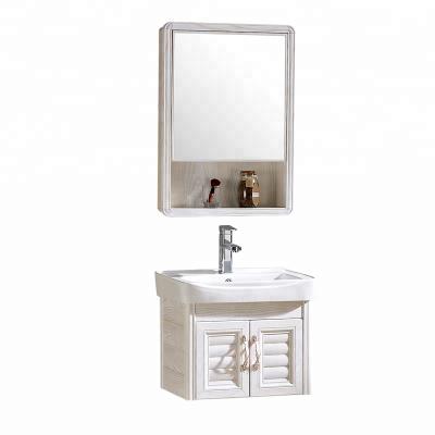 China Environmental Friendly Bathroom Furniture Aluminum Single Sink Vanity Wall Mounted Hand Basin Cabinet for sale