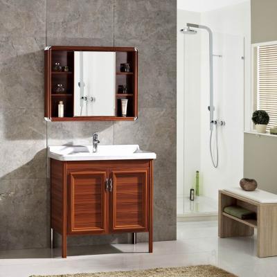 China New Design Environmental Friendly Bathroom Vanity Cabinet Hotel Bathroom Furniture Equipment Aluminum Bathroom Vanity Cabinet With Sink for sale